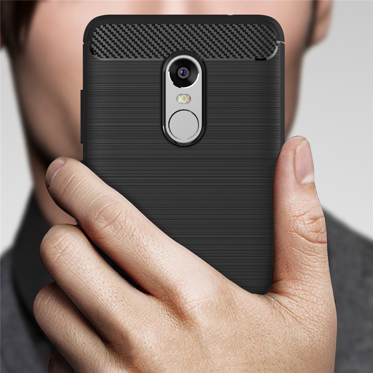 Carbon Fibre Brushed TPU Case for Xiaomi Redmi Note 4 - Black-8
