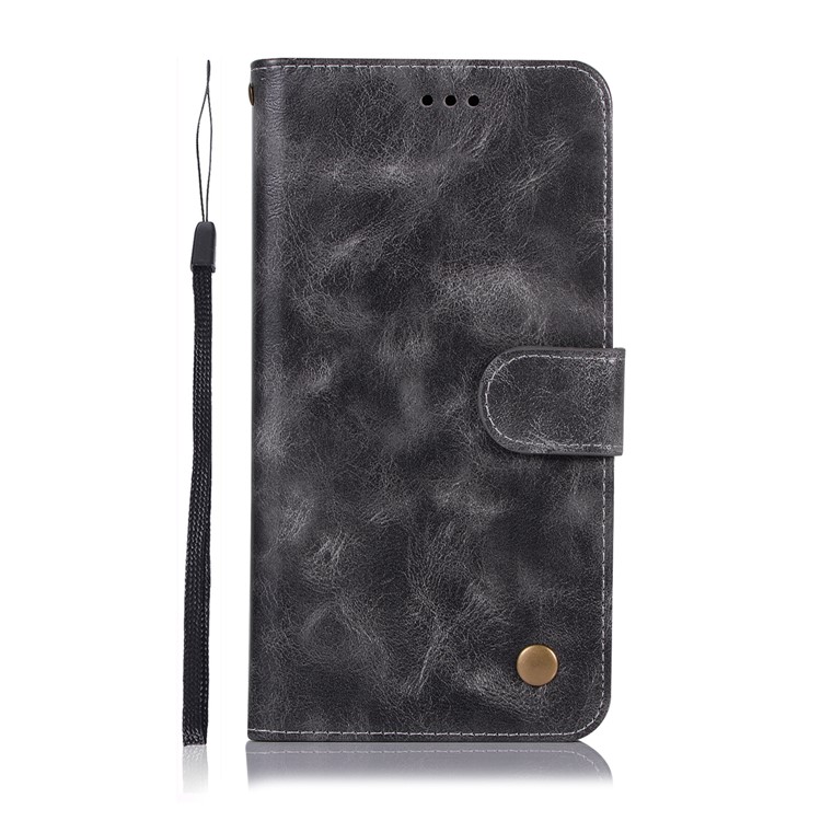 Retro Style PU Leather Folio Cover Case for Xiaomi Redmi Note 6 Pro - Grey-2