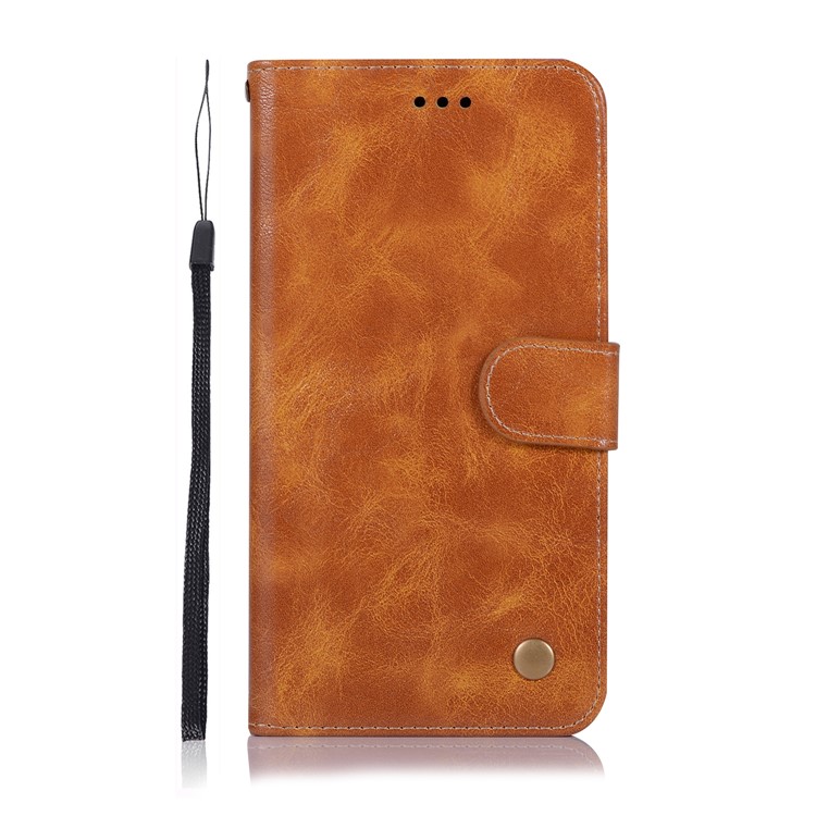 For Xiaomi Redmi Note 6 Pro Retro Style Leather Wallet Stand Mobile Phone Cover - Brown-2