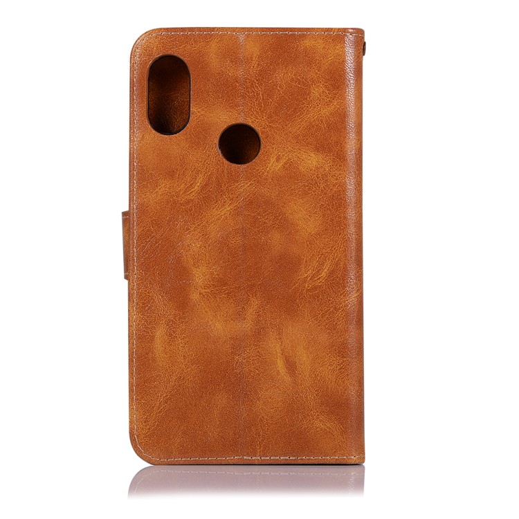 For Xiaomi Redmi Note 6 Pro Retro Style Leather Wallet Stand Mobile Phone Cover - Brown-3