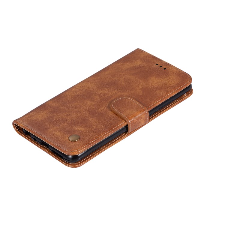 For Xiaomi Redmi Note 6 Pro Retro Style Leather Wallet Stand Mobile Phone Cover - Brown-5