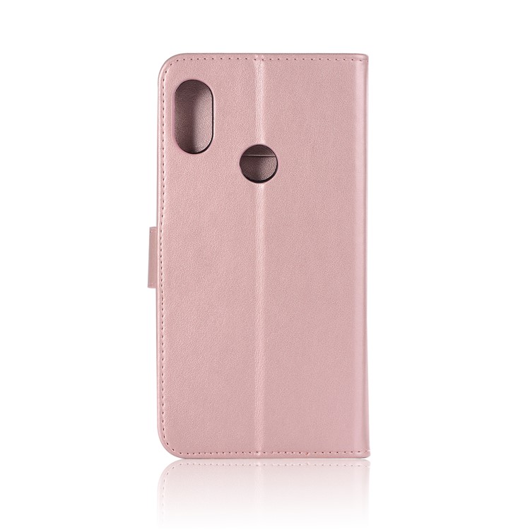 Imprint Owl Dream Catcher Wallet Stand Leather Cover Shell for Xiaomi Redmi Note 6 Pro - Rose Gold-3