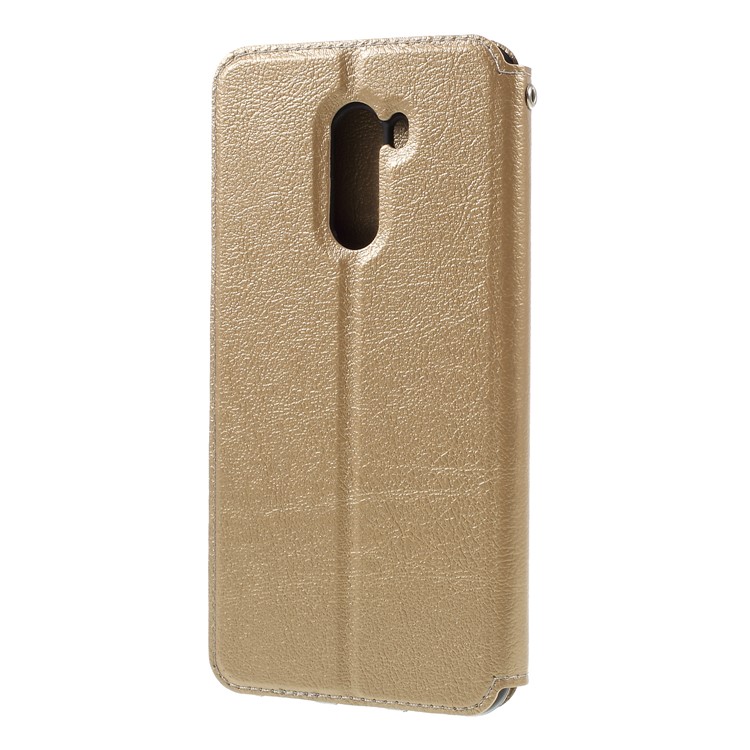 Auto-absorbed Card Holder Stand Leather Protection Shell for Xiaomi Pocophone F1 / Poco F1 - Gold-2