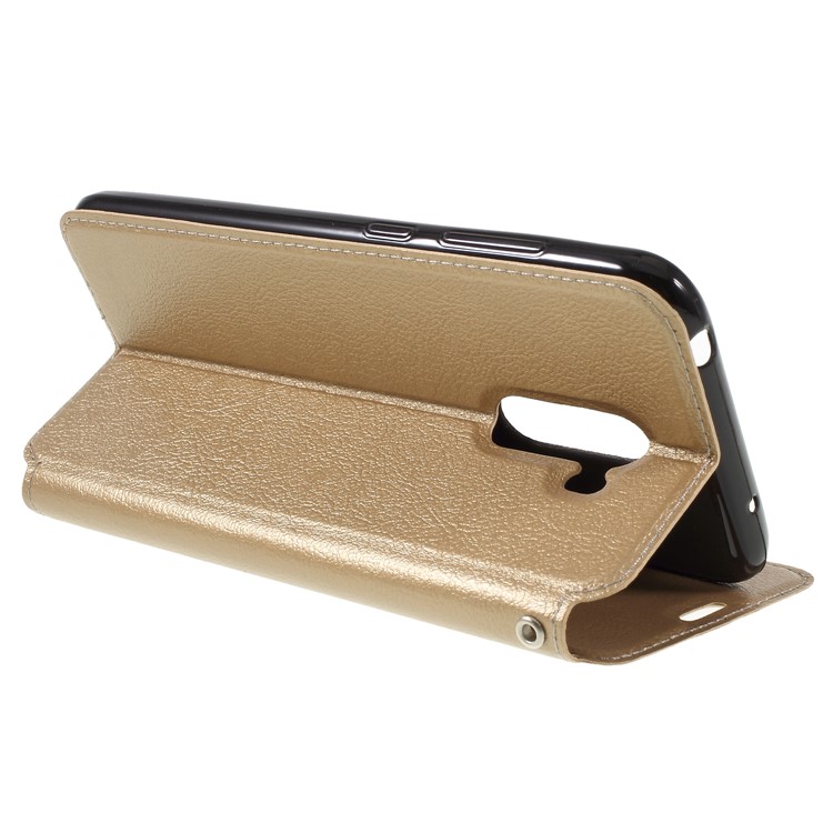 Auto-absorbed Card Holder Stand Leather Protection Shell for Xiaomi Pocophone F1 / Poco F1 - Gold-5