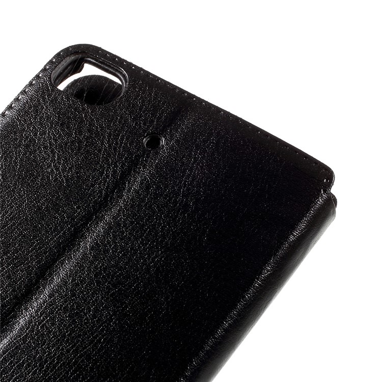 Crazy Horse Card Holder Leather Stand Case for Xiaomi Mi 5s - Black-5