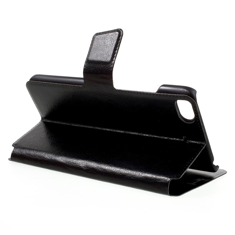 Crazy Horse Card Holder Leather Stand Case for Xiaomi Mi 5s - Black-7