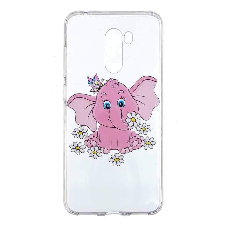 Embossment TPU Protection Pattern Printing Case for Xiaomi Pocophone F1 / Poco F1 (India) - Elephant-2