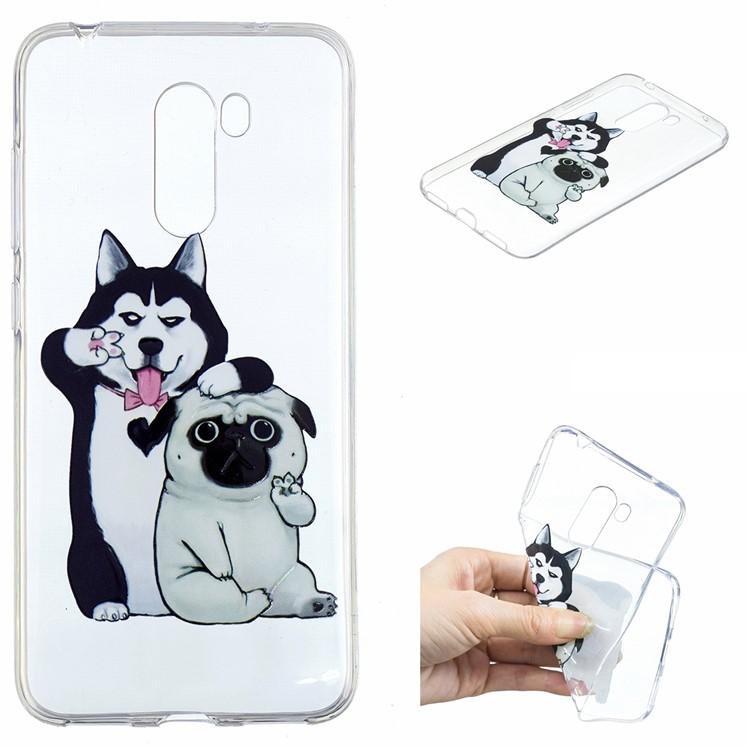 Embossment TPU Protection Pattern Printing Casing for Xiaomi Pocophone F1 / Poco F1 (India) - Adorable Dogs-1