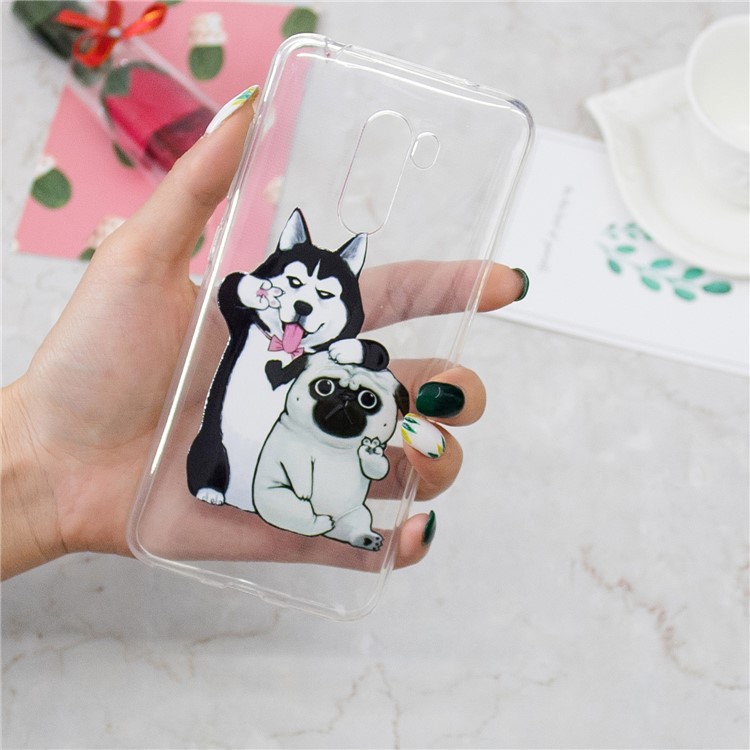 Embossment TPU Protection Pattern Printing Casing for Xiaomi Pocophone F1 / Poco F1 (India) - Adorable Dogs-6