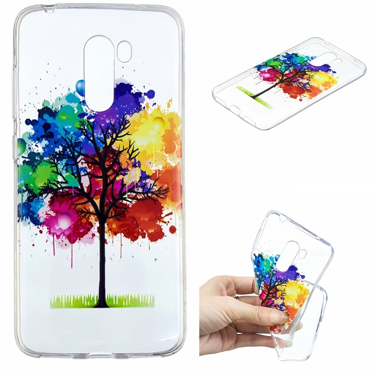 Embossment TPU Protection Pattern Printing Cover for Xiaomi Pocophone F1 / Poco F1 (India) - Colorful Tree-1