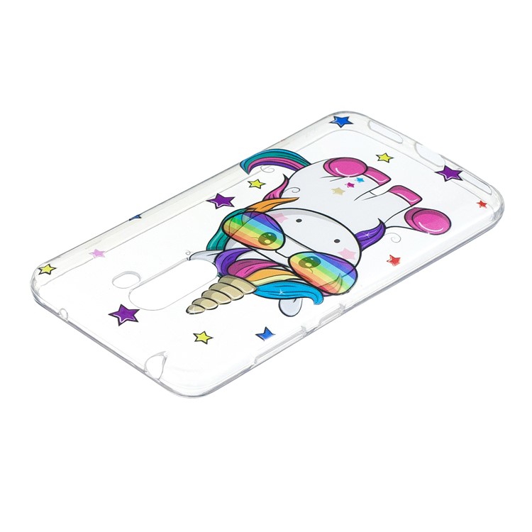 Embossment Protection Pattern Printing TPU Case for Xiaomi Pocophone F1 / Poco F1 (India) - Unicorn Wearing Glasses-4