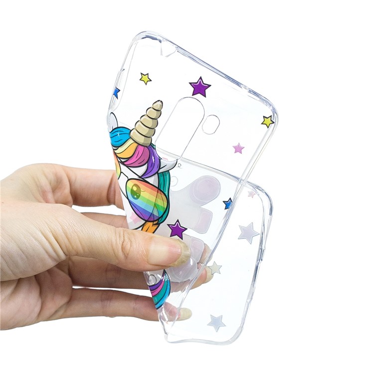 Embossment Protection Pattern Printing TPU Case for Xiaomi Pocophone F1 / Poco F1 (India) - Unicorn Wearing Glasses-5
