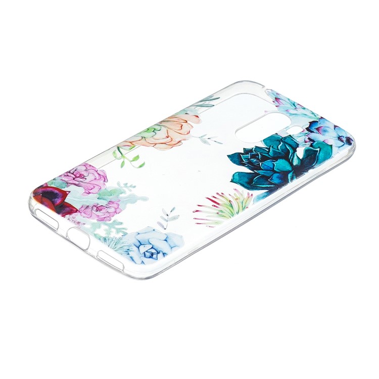 Embossment Pattern Printing TPU Protection Cover for Xiaomi Pocophone F1 / Poco F1 (India) - Flowers Pattern-3