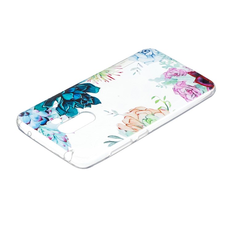 Embossment Pattern Printing TPU Protection Cover for Xiaomi Pocophone F1 / Poco F1 (India) - Flowers Pattern-4