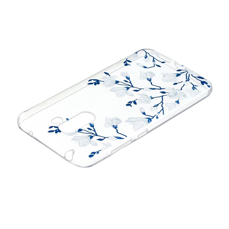 Embossment Protection Pattern Printing TPU Shell for Xiaomi Pocophone F1 / Poco F1 (India) - White Flowers-4