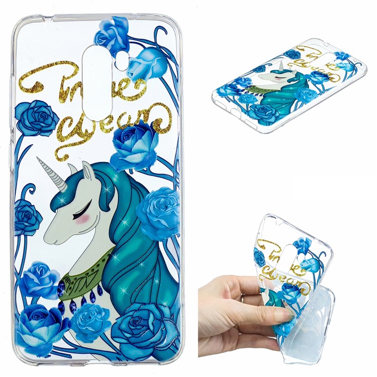 TPU Case Protection Embossment Pattern Printing Shell for Xiaomi Pocophone F1 / Poco F1 (India) - Elegant Unicorn-1