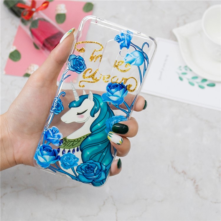 TPU Case Protection Embossment Pattern Printing Shell for Xiaomi Pocophone F1 / Poco F1 (India) - Elegant Unicorn-6