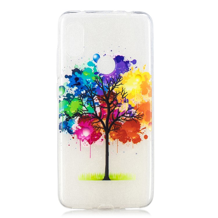 Pattern Printing Embossed TPU Soft Case for Xiaomi Redmi Note 6 Pro - Colorized Tree-2