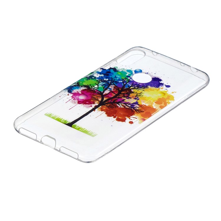 Pattern Printing Embossed TPU Soft Case for Xiaomi Redmi Note 6 Pro - Colorized Tree-3