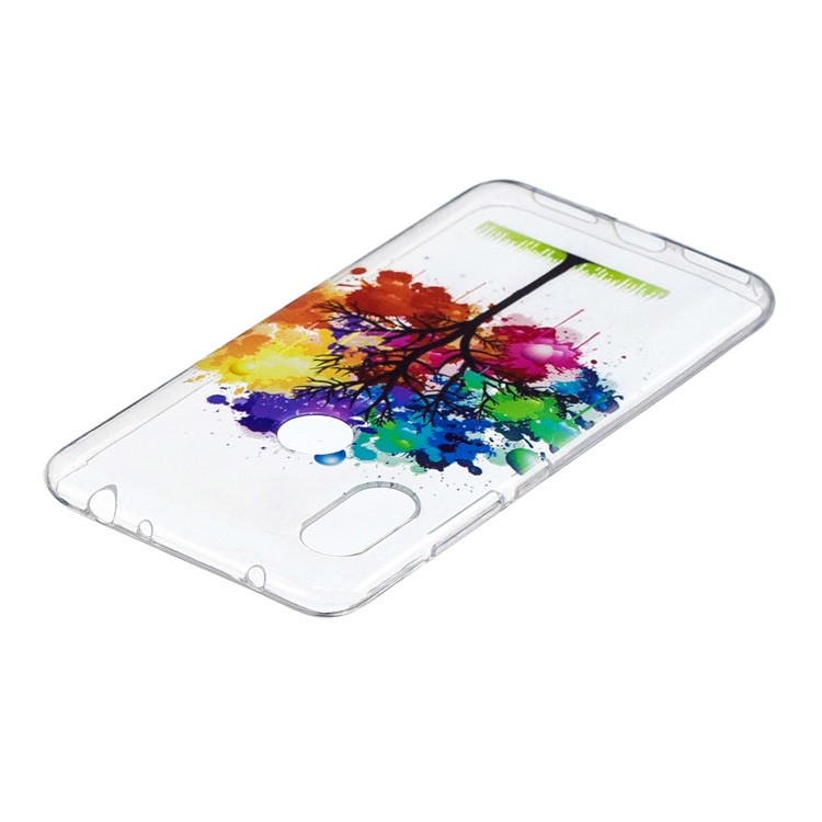 Pattern Printing Embossed TPU Soft Case for Xiaomi Redmi Note 6 Pro - Colorized Tree-4