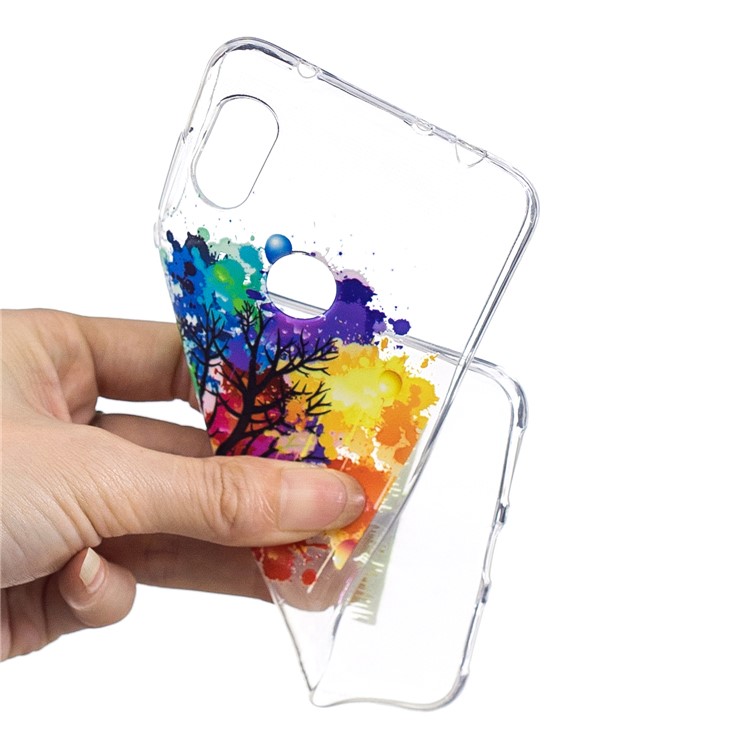 Pattern Printing Embossed TPU Soft Case for Xiaomi Redmi Note 6 Pro - Colorized Tree-5