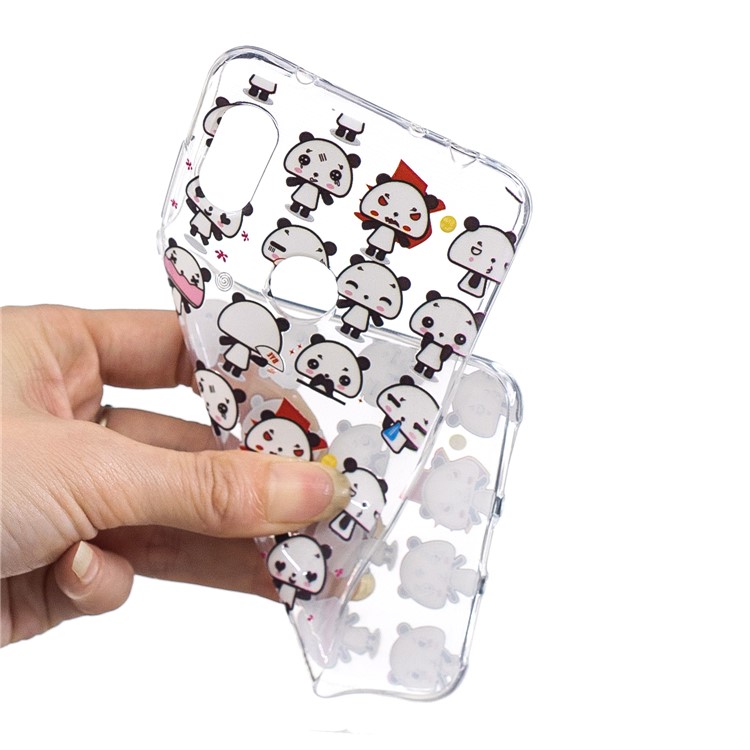 Pattern Printing Embossed TPU Soft Shell for Xiaomi Redmi Note 6 Pro - Cartoon Panda-5
