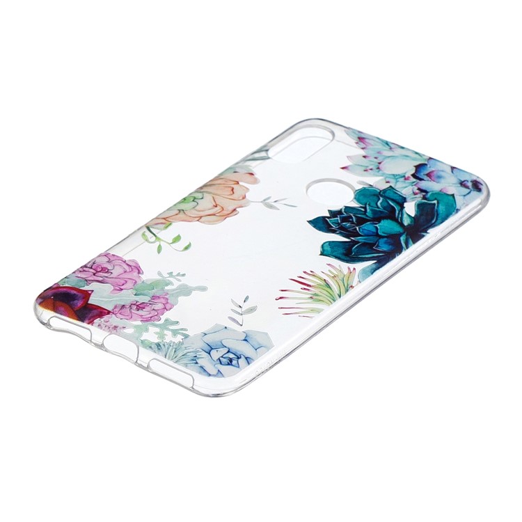 Pattern Printing Embossed TPU Soft Cell Phone Case for Xiaomi Redmi Note 6 Pro - Colorful Flowers-3