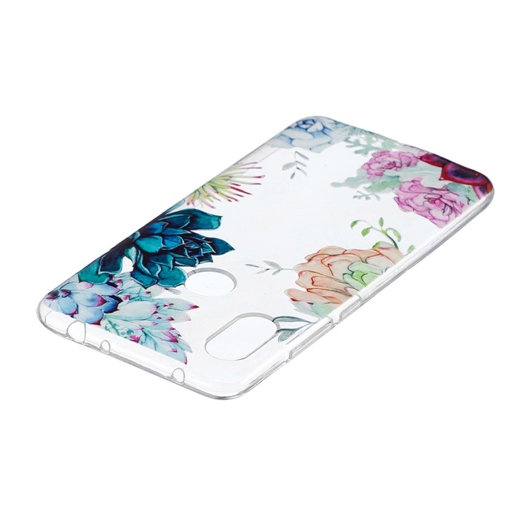 Pattern Printing Embossed TPU Soft Cell Phone Case for Xiaomi Redmi Note 6 Pro - Colorful Flowers-4