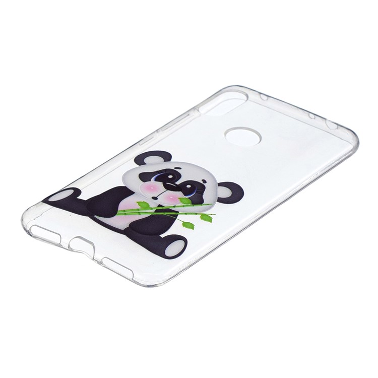 Pattern Printing Embossed TPU Soft Back Cover for Xiaomi Redmi Note 6 Pro - Panda Holding Bamboo-3