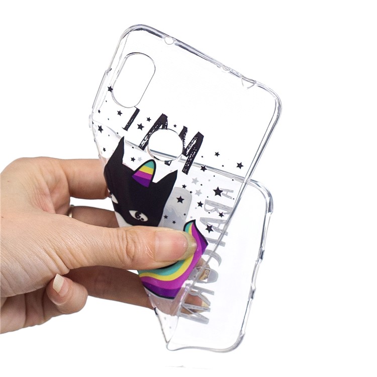 Pattern Printing Embossed Soft TPU Back Case for Xiaomi Redmi Note 6 Pro - Unicron with Colorful Tail-5