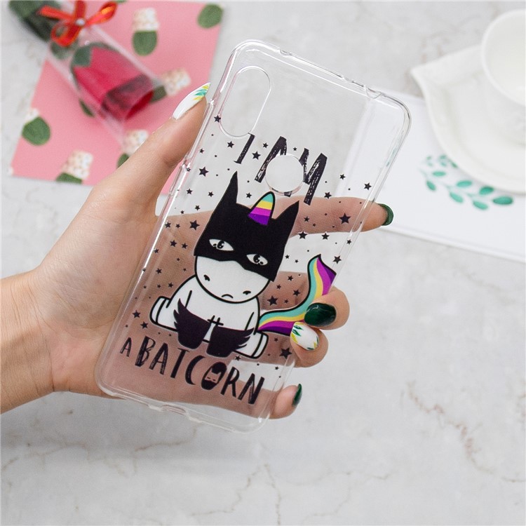 Pattern Printing Embossed Soft TPU Back Case for Xiaomi Redmi Note 6 Pro - Unicron with Colorful Tail-6