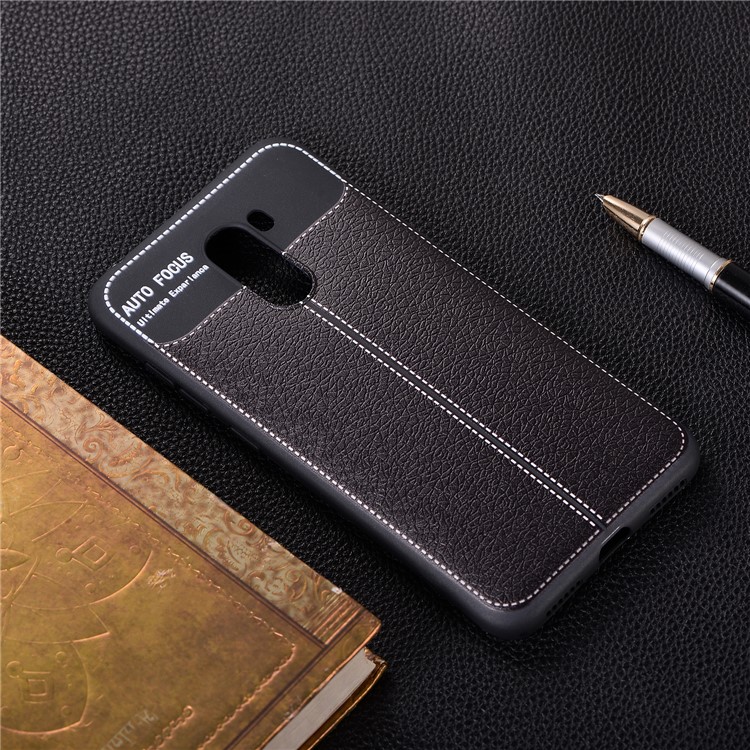 Litchi Skin TPU Case for Xiaomi Pocophone F1 / Poco F1 in India - Black-7