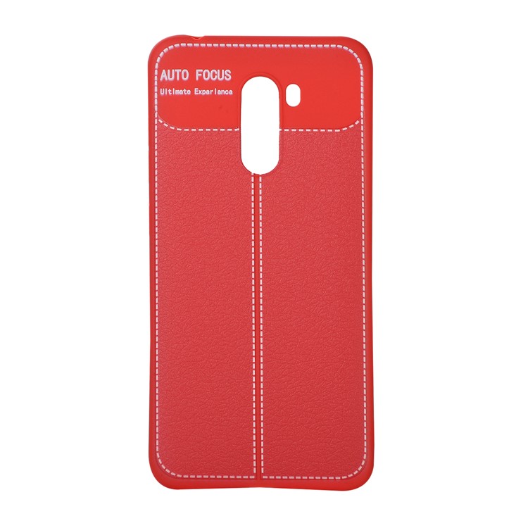 Litchi Skin TPU Back Case for Xiaomi Pocophone F1 / Poco F1 in India - Red-2