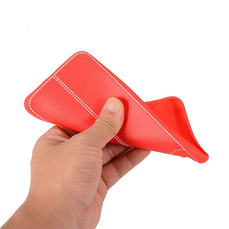 Litchi Skin TPU Back Case for Xiaomi Pocophone F1 / Poco F1 in India - Red-4
