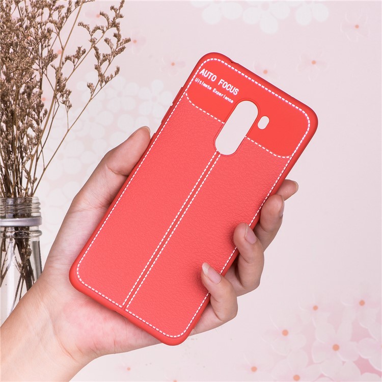 Litchi Skin TPU Back Case for Xiaomi Pocophone F1 / Poco F1 in India - Red-5