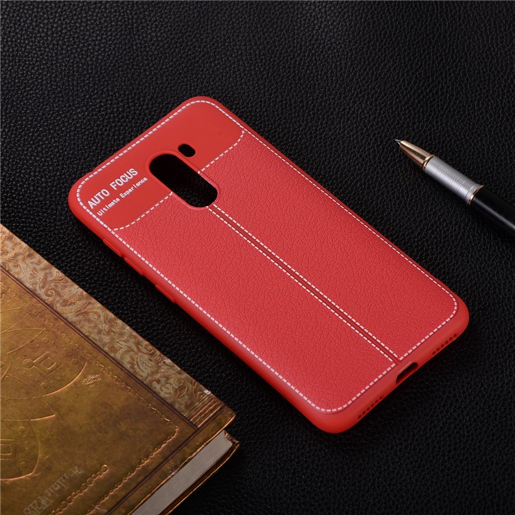 Litchi Skin TPU Back Case for Xiaomi Pocophone F1 / Poco F1 in India - Red-6