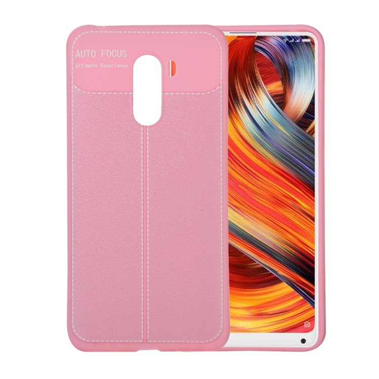 Litchi Skin TPU Cover Case for Xiaomi Pocophone F1 / Poco F1 in India - Pink-1
