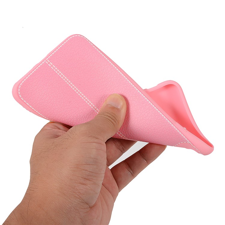 Litchi Skin TPU Cover Case for Xiaomi Pocophone F1 / Poco F1 in India - Pink-4