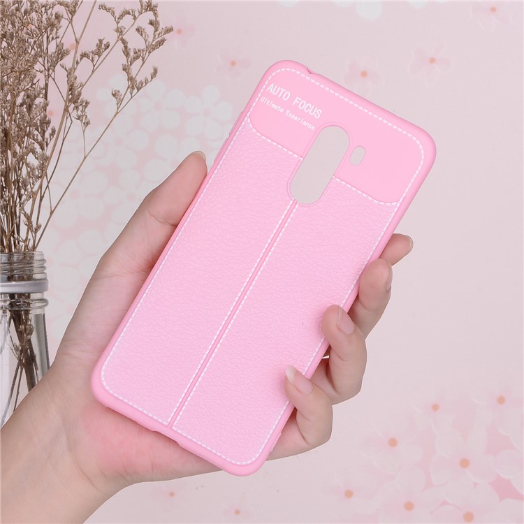 Litchi Skin TPU Cover Case for Xiaomi Pocophone F1 / Poco F1 in India - Pink-5