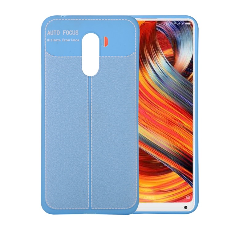 Litchi Skin TPU Cover Shell Case for Xiaomi Pocophone F1 / Poco F1 in India - Baby Blue-1