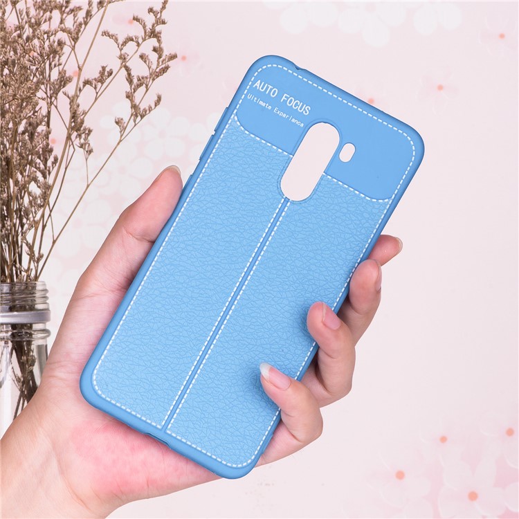 Litchi Skin TPU Cover Shell Case for Xiaomi Pocophone F1 / Poco F1 in India - Baby Blue-5