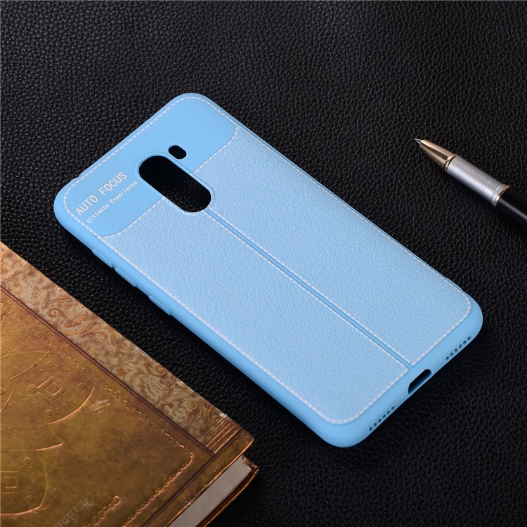 Litchi Skin TPU Cover Shell Case for Xiaomi Pocophone F1 / Poco F1 in India - Baby Blue-6