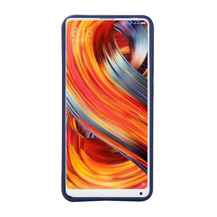 Litchi Skin TPU Phone Shell Case for Xiaomi Pocophone F1 / Poco F1 in India - Dark Blue-3