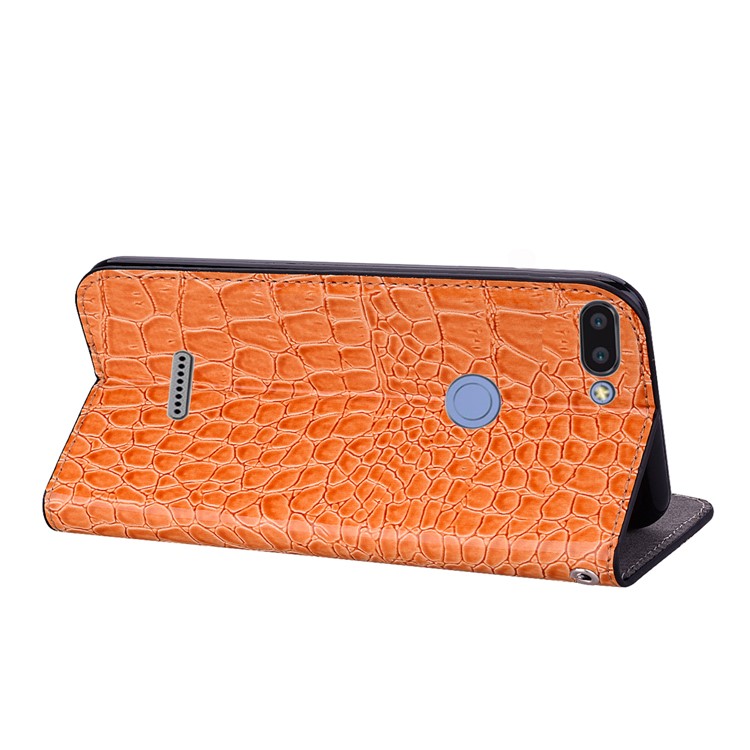 Custodia In Pelle Di Coccodrillo Con Paillettes Luccicanti Con Custodia Per Carta Per Xiaomi Redmi 6 (doppia Fotocamera: 12MP + 5MP) - Arancia-6