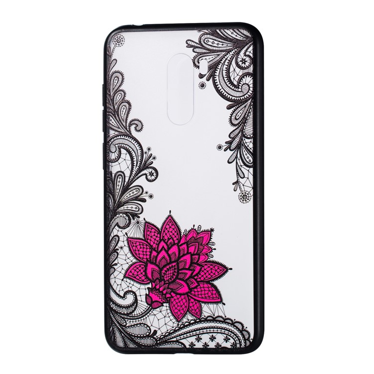 Embossed Flower Pattern TPU + PC Combo Mobile Phone Case for Xiaomi Pocophone F1 / Poco F1 (India) - Small Red Flower-2