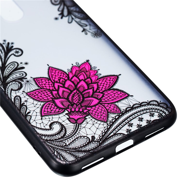 Embossed Flower Pattern TPU + PC Combo Mobile Phone Case for Xiaomi Pocophone F1 / Poco F1 (India) - Small Red Flower-3