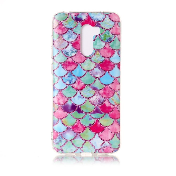 Pattern Printing Matte Surface IMD TPU Protection Case for Xiaomi Pocophone F1 / Poco F1 in India - Fish Scale-2