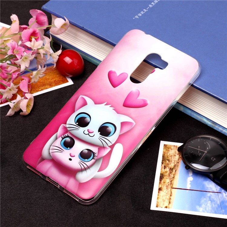 Pattern Printing Matte Surface IMD TPU Protective Case for Xiaomi Pocophone F1 / Poco F1 in India - Cat and Heart-1