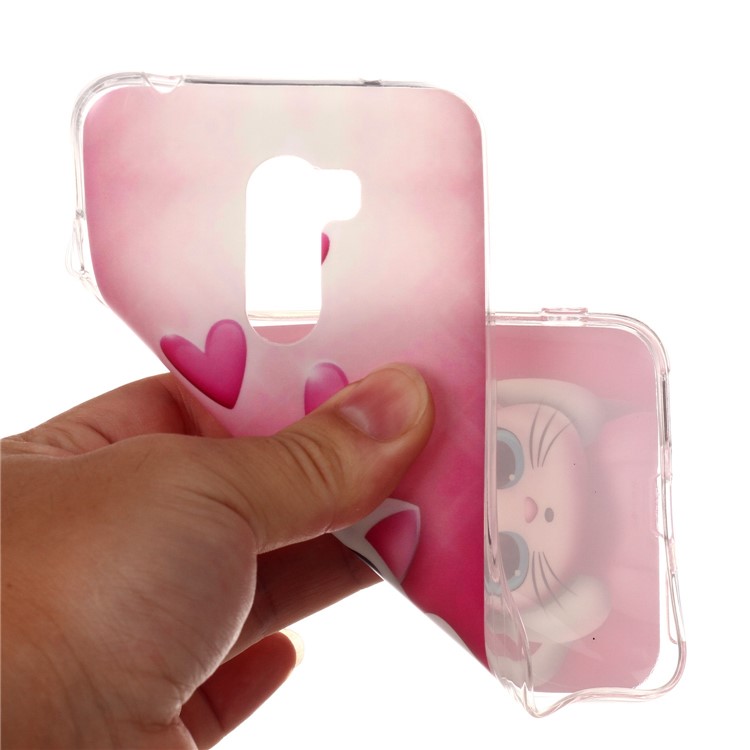 Pattern Printing Matte Surface IMD TPU Protective Case for Xiaomi Pocophone F1 / Poco F1 in India - Cat and Heart-4