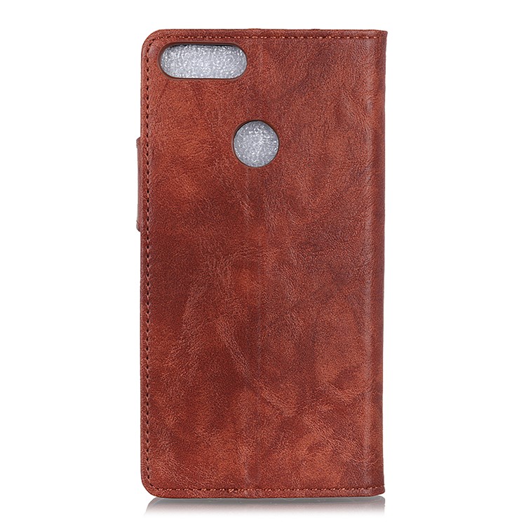 S-shape Crazy Horse Texture Wallet Leather Accessory Case for Xiaomi Mi 8 Lite / Mi 8 Youth (Mi 8X) - Brown-3